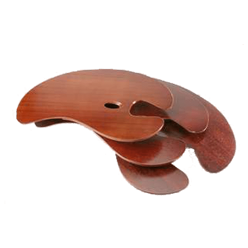 Palette de peintre en bois d'acajou verni (ovale)